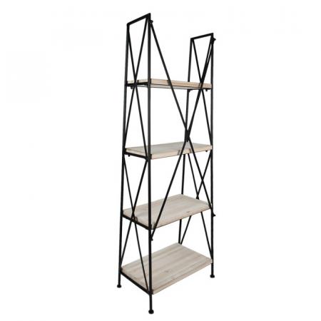 Clayre & Eef Regalschränke 60x41x181 cm Schwarz Braun Holz Eisen Regal