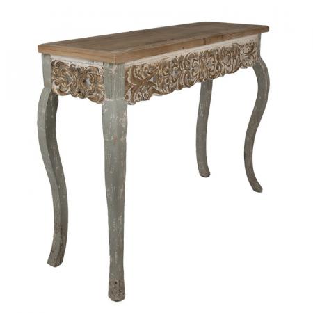 Clayre & Eef Beistelltisch 125x41x91 cm Braun Beige Holz Konsolentisch