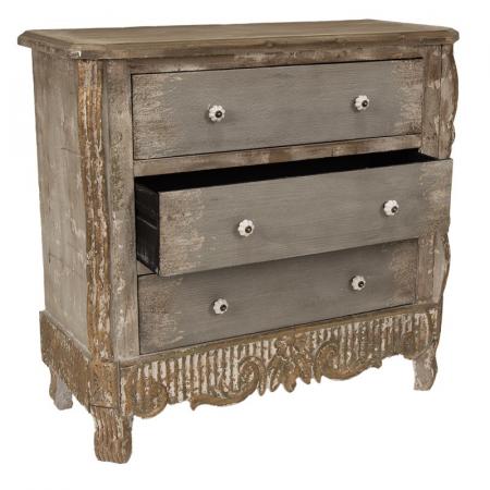 Clayre & Eef Sideboard 92x40x86 cm Braun Beige Holz Schubladenschrank