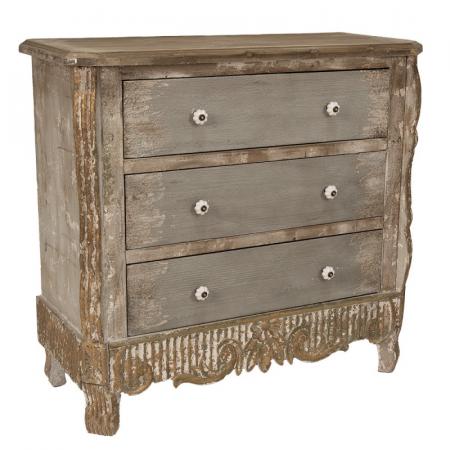 Clayre & Eef Sideboard 92x40x86 cm Braun Beige Holz Schubladenschrank