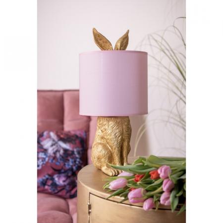 Clayre & Eef Tischlampe Kaninchen Ø 20x43 cm Goldfarbig Kunststoff Schreibtischlampe