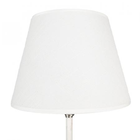 Clayre & Eef Tischlampe Ø 18x44 cm  Weiß Silberfarbig Eisen Textil Schreibtischlampe
