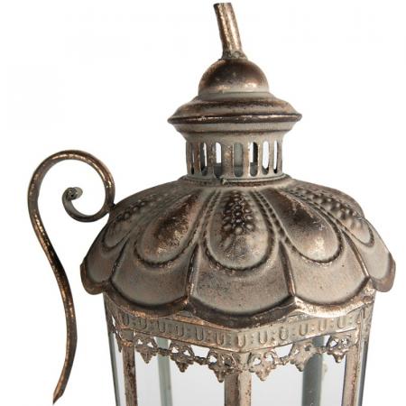 Clayre & Eef Wandleuchte 29x23x65 cm Kupferfarbig Eisen Glas Wandlampe