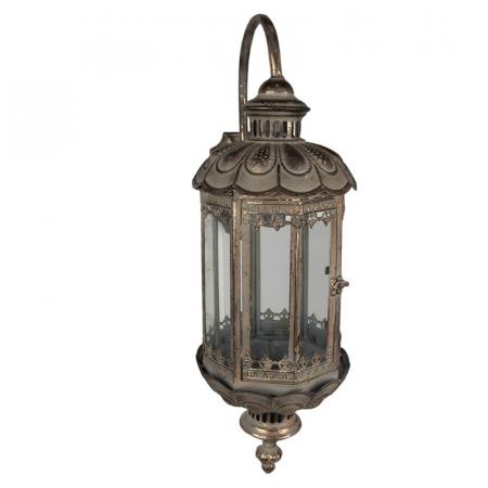 Clayre & Eef Wandleuchte 29x23x65 cm Kupferfarbig Eisen Glas Wandlampe