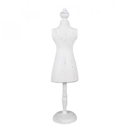 Clayre & Eef Schmuckständer 13x11x51 cm Weiß Holz Schaufensterpuppe