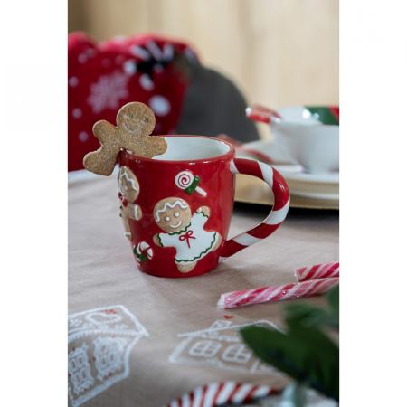 Clayre & Eef Tasse 325 ml Rot Keramik Trinkbecher