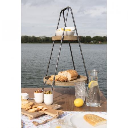Clayre & Eef 2-stöckige Etagere Ø 49x74 cm Braun Eisen Rund Obstschale Etagere