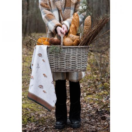 Clayre & Eef Geschirrtuch 50x70 cm Beige Baumwolle Pilze Küchentuch