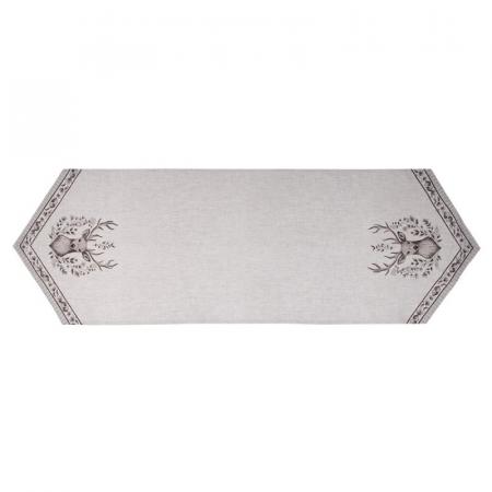 Clayre & Eef Tischläufer 50x160 cm Beige Baumwolle Hirsch Tischdecke