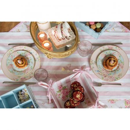 Clayre & Eef Tischsets 6er Set 48x33 cm Rosa Baumwolle Rosen Rechteck