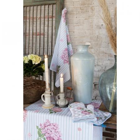 Clayre & Eef Servietten Baumwolle 6er Set 40x40 cm Blau Rosa Hortensie