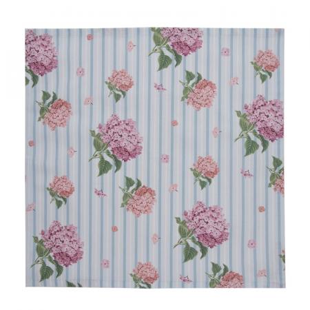 Clayre & Eef Servietten Baumwolle 6er Set 40x40 cm Blau Rosa Hortensie
