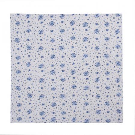 Clayre & Eef Servietten Baumwolle 6er Set 40x40 cm Weiß Blau Rosen Quadrat