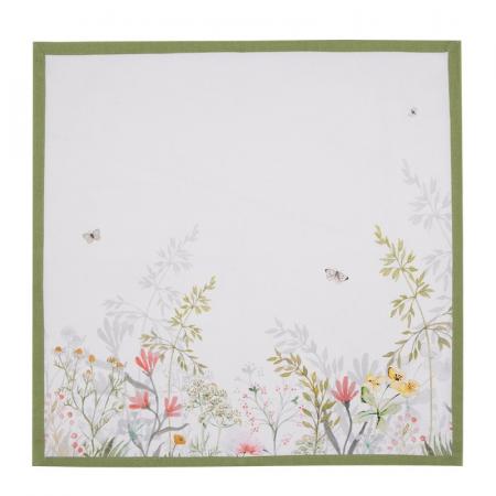 Clayre & Eef Servietten Baumwolle 6er Set 40x40 cm Weiß Quadrat