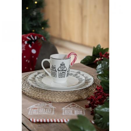 Clayre & Eef Geschirrtuch 50x70 cm Braun Baumwolle Lebkuchenhaus Küchentuch