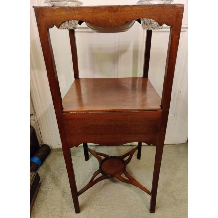 Georgianischer Mahagoni Waschständer, washstand with later copeland spode italian range bowl