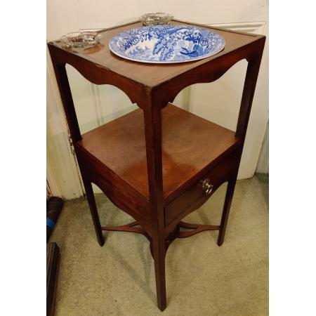 Georgianischer Mahagoni Waschständer, washstand with later copeland spode italian range bowl