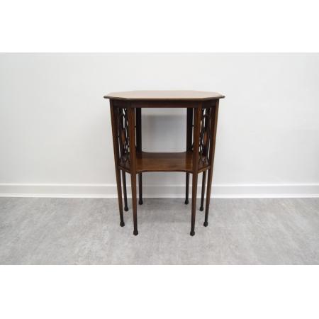 Edwardianischer Mahagoni Tisch, satinwood inlaid, zwei-stufig