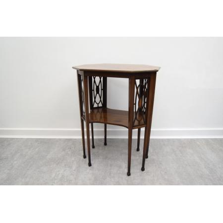 Edwardianischer Mahagoni Tisch, satinwood inlaid, zwei-stufig