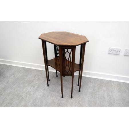 Edwardianischer Mahagoni Tisch, satinwood inlaid, zwei-stufig