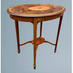 Exquisiter antiker Edwardianischer Beistelltisch mit Satinholz-Intarsien