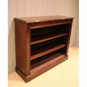 Großes offenes Mahagoni-Bücherregal mit verstellbaren Regalböden (ca. 1900)