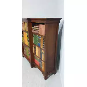 Exquisites Edwardianisches Mahagoni-Bücherregal im Breakfront-Design – Verstellbare Regalböden & Eleganz (ca. 1900)