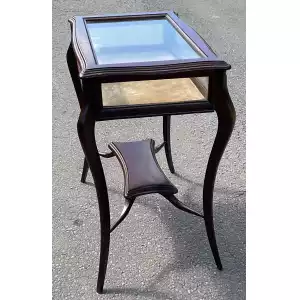 Antiker Edwardianischer Mahagoni-Vitrinentisch mit Glasdeckel (ca. 1900)