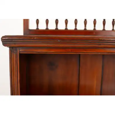 Antikes viktorianisches Kiefernbücherregal – Offenes Design mit Galerie, ca. 1880