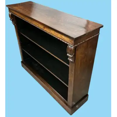 Antikes offenes Bücherregal mit Rosenholzfurnier – Elegant & Zeitlos, ca. 1850