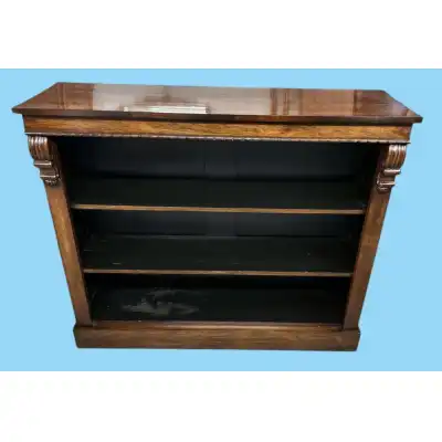 Antikes offenes Bücherregal mit Rosenholzfurnier – Elegant & Zeitlos, ca. 1850