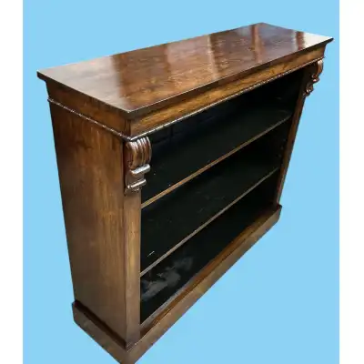 Antikes offenes Bücherregal mit Rosenholzfurnier – Elegant & Zeitlos, ca. 1850