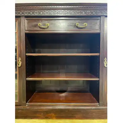 Antikes Mahagoni-Sideboard mit Bücherregal – 19. Jahrhundert