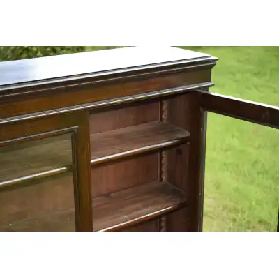 Edwardianisches Eichen-Bücherregal mit verglasten Türen – Zeitlos & Funktional, ca. 1900