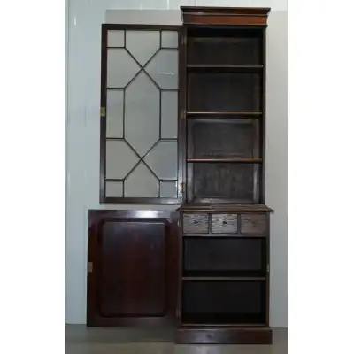 Exquisites Paar viktorianische Mahagoni-Bibliotheksschränke mit Astralverglasung, ca. 1880