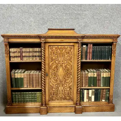 Exquisites Paar viktorianische Bücherregale im Richard-Bridgens-Stil – Massives Eichenholz, 19. Jahrhundert