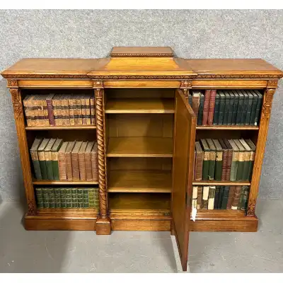 Exquisites Paar viktorianische Bücherregale im Richard-Bridgens-Stil – Massives Eichenholz, 19. Jahrhundert