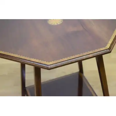 Edwardianischer Beistelltisch aus Mahagoni mit Intarsien