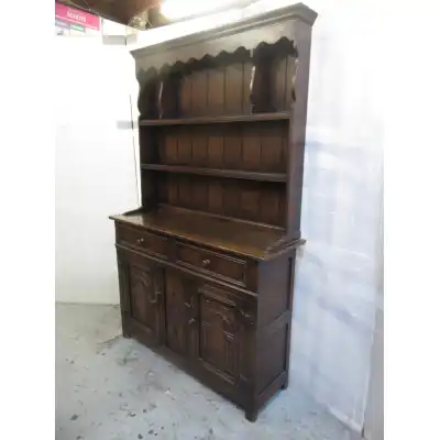 Antiker Sideboard aus Eichen Tellerschrank  Dresser