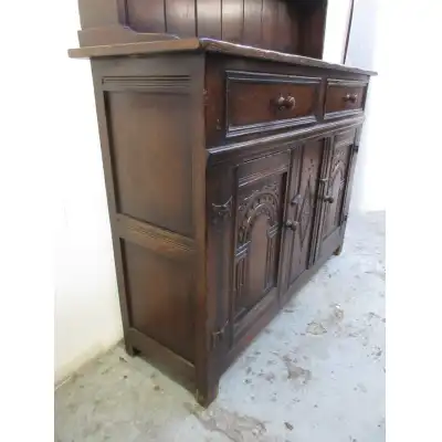 Antiker Sideboard aus Eichen Tellerschrank  Dresser