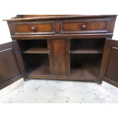 Antiker Sideboard aus Eichen Tellerschrank  Dresser