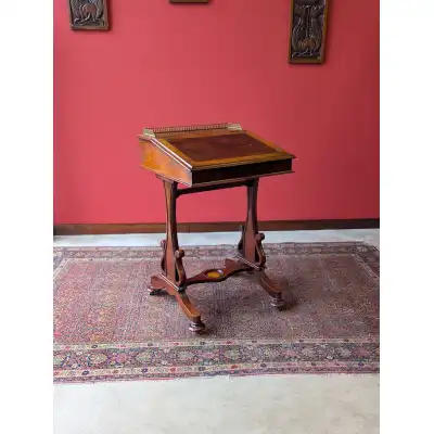 Eleganter viktorianischer offener Davenport-Schreibtisch aus dem 19. Jahrhundert (ca. 1880)