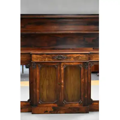 Antikes William-IV-Rosenholz-Sideboard mit zweistufiger Aufsatzstruktur (ca. 1830-1840)
