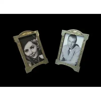 Edles Paar antiker Fotorahmen aus den 1920er Jahren – Versilbertes EPNS & Perlmutt-Dekor