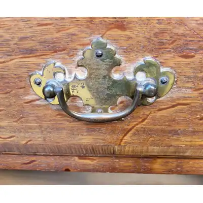 Antiker Kleiderschrank aus goldenem Eichenholz