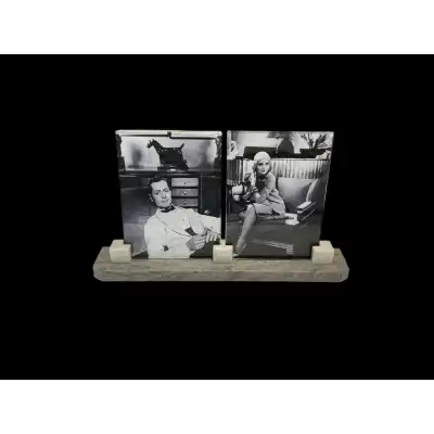 Französischer Art-Déco-Doppel-Bilderrahmen aus Marmor – Eleganz der 1930er Jahre