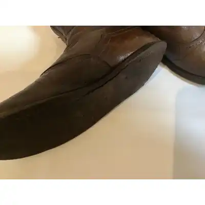 Antike viktorianische Kinderstiefel aus braunem Leder – ca. 1880