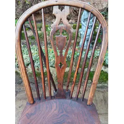 Antiker Esche und Ulme Stuhl