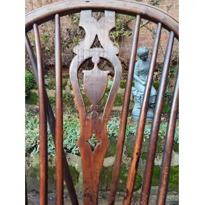 Antiker Esche und Ulme Stuhl