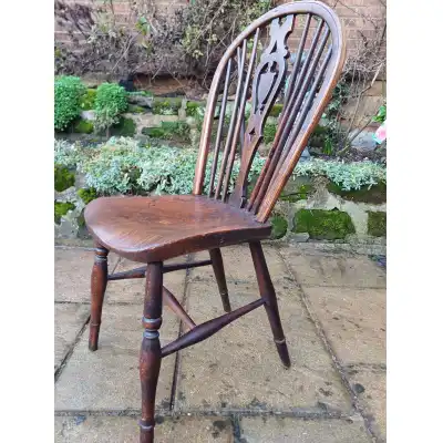 Antiker Esche und Ulme Stuhl